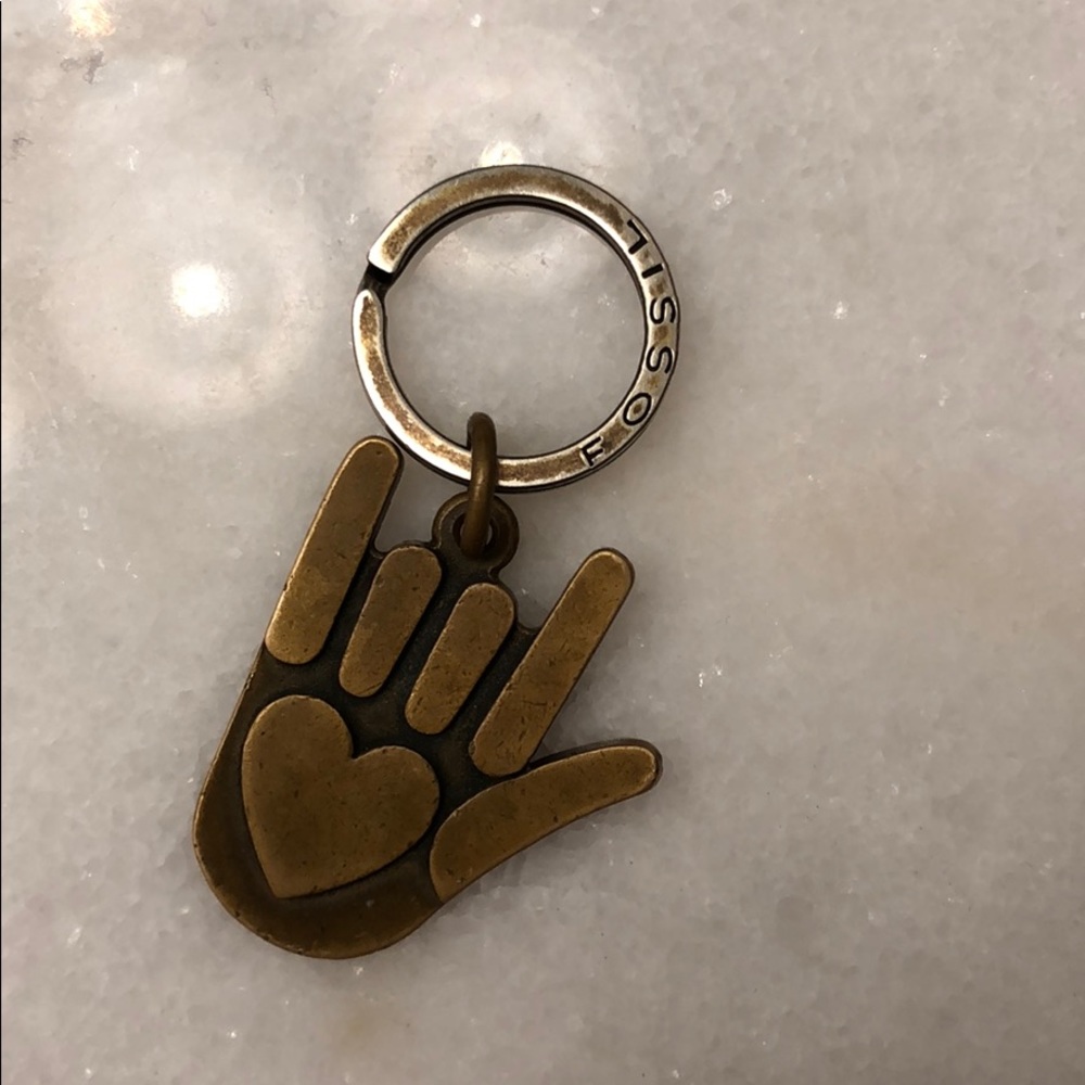 james avery & fossil i love you keychain